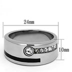 VacationGrabs stainless steel crystal ring with a sleek design and embedded crystals for men