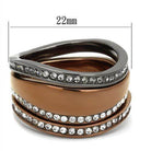 VacationGrabs stainless steel crystal rings featuring a stylish layered design with sparkling crystals