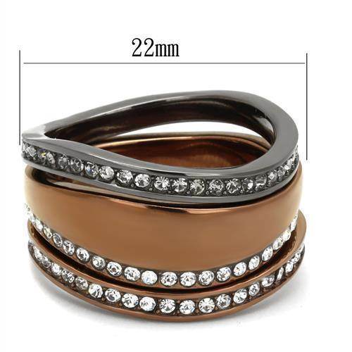 VacationGrabs stainless steel crystal rings featuring a stylish layered design with sparkling crystals