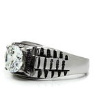 VacationGrabs stainless steel cubic ring featuring a bold design with a sparkling center stone