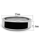Men's stainless steel epoxy jewelry ring featuring a sleek black inlay and modern design