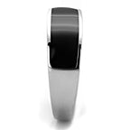 Sleek stainless steel epoxy jewelry ring with a smooth black finish for men