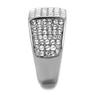 Stylish stainless steel fashion ring with sparkling rhinestones for men's jewelry collection