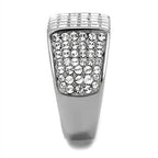 Stylish stainless steel fashion ring with sparkling rhinestones for men's jewelry collection