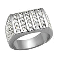 Stainless steel fashion ring featuring a bold design with sparkling stones for stylish men's accessories