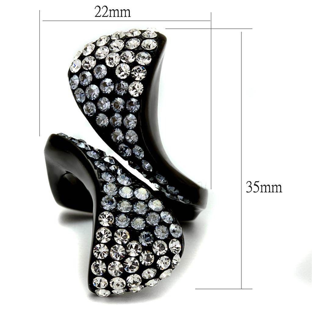 Elegant stainless steel fashion rings adorned with sparkling crystal embellishments