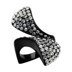 Stylish stainless steel fashion rings adorned with sparkling crystals for a chic look