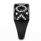 Stainless steel fashion rings with sparkling crystals in a modern design for women's jewelry