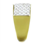 Men's stainless steel jewelry for men ring with a sparkling crystal top for a bold fashion statement
