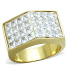 Stylish gold men's ring with sparkling cubic zirconia, perfect as stainless steel jewelry for men