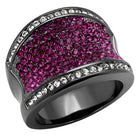 Stainless steel purple ring adorned with sparkling crystals for a stylish accessory