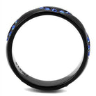 Elegant stainless steel sapphire jewelry ring featuring blue gemstones for a stylish look