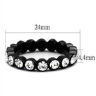 Stainless steel scallop ring with sparkling crystals and a smooth black band