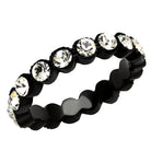 VacationGrabs stainless steel scallop ring adorned with sparkling crystals for elegant style