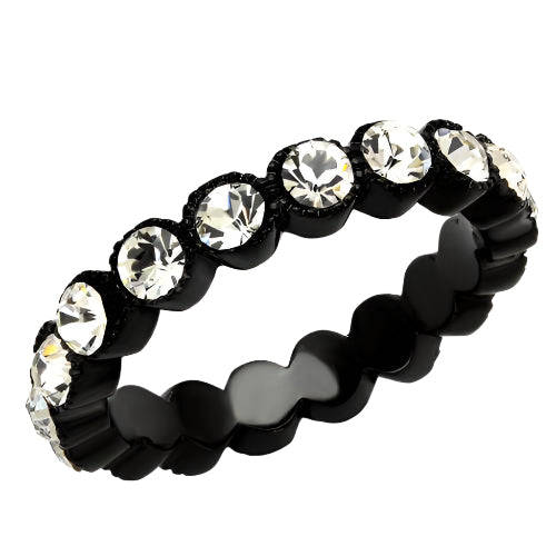 VacationGrabs stainless steel scallop ring adorned with sparkling crystals for elegant style