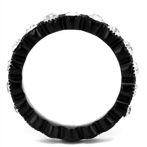 VacationGrabs stainless steel scallop ring with intricate scalloped design and sparkling accents