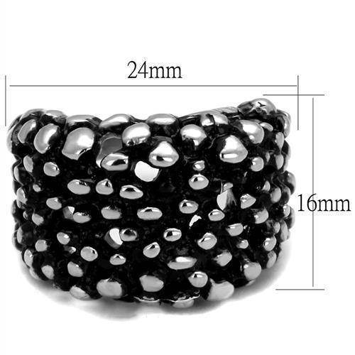 VacationGrabs stainless steel silver tone ring with a unique textured design and bold appearance