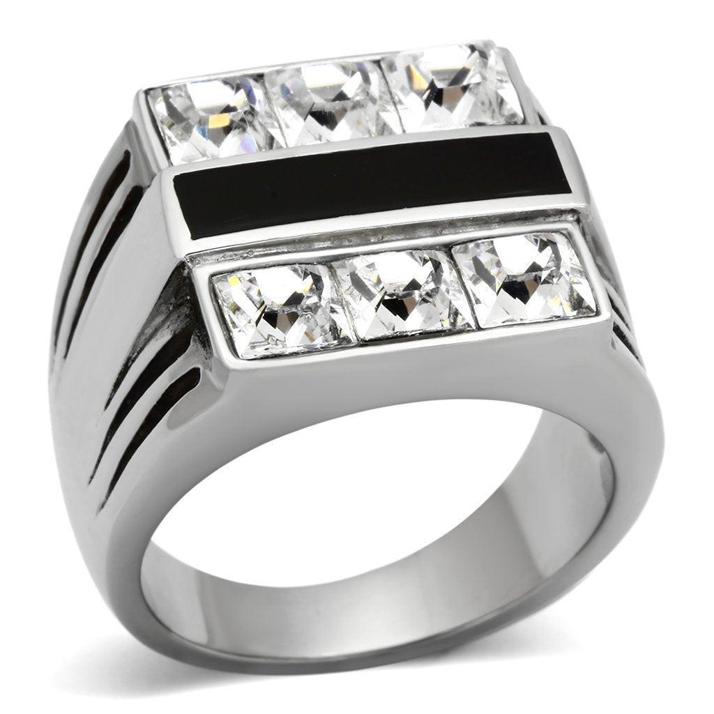 Men's Jewelry - Rings Stainless Steel Synthetic Crystal Rings Tk920 Mens