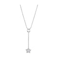 Silver star drop necklace for vacation outfits with sparkling gemstone detail