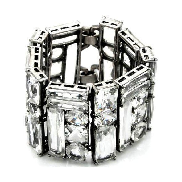 Statement crystal cuff bracelet featuring bold, sparkling crystals in a chic design