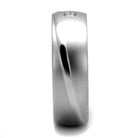 Stylish steel ring with zirconia stone featuring a sleek, modern design for men