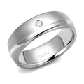 Stylish steel ring with zirconia stone featuring a smooth finish for men from VacationGrabs