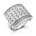 Stunning sterling silver cocktail ring for women featuring multiple sparkling rhinestones in an elegant design