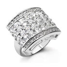 Stunning sterling silver cocktail ring for women featuring multiple sparkling rhinestones in an elegant design