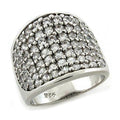 Sterling silver cocktail ring for women adorned with sparkling cubic zirconia stones
