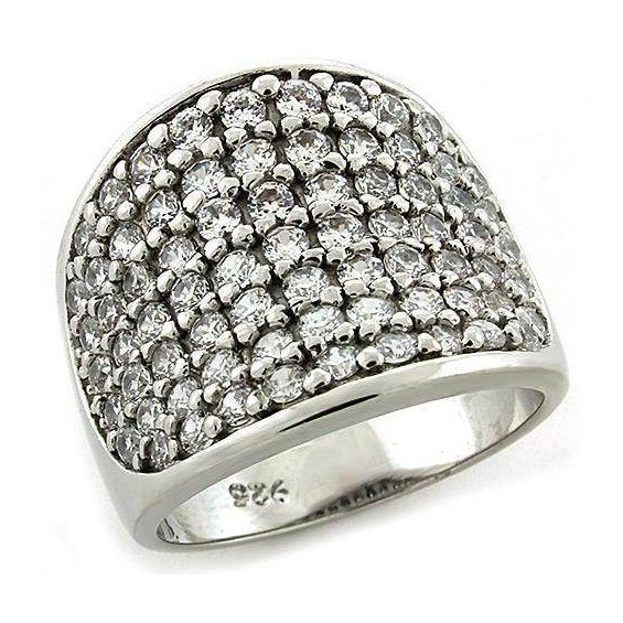 Sterling silver cocktail ring for women adorned with sparkling cubic zirconia stones