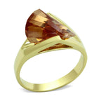 Elegant sterling silver cocktail ring for women featuring a large amber gemstone in a gold setting