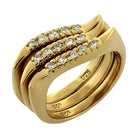VacationGrabs sterling silver gold ring with diamonds featuring a modern layered design