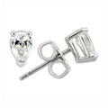 Elegant sterling silver jewelry for women featuring pear-shaped stud earrings with sparkling stones