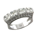 Sterling silver statement ring for women featuring four large cubic zirconia stones in a stunning design