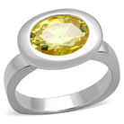 VacationGrabs sterling silver statement ring with a large yellow gemstone centerpiece