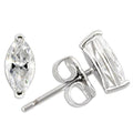 Elegant sterling silver vacation accessories earrings with sparkling clear gemstones for stylish looks
