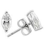 Elegant sterling silver vacation accessories earrings with sparkling clear gemstones for stylish looks