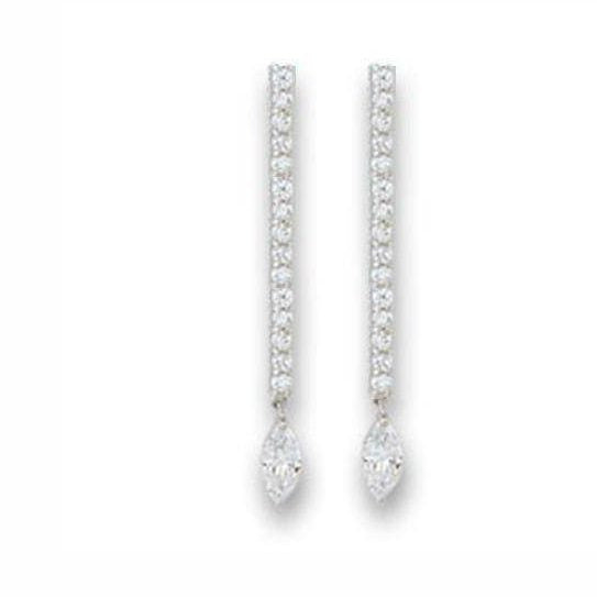 Elegant sterling silver vacation jewelry earrings with clear gemstones for a stylish look