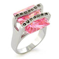 Sterling silver vacation rings for women featuring sparkling pink gemstones and unique design