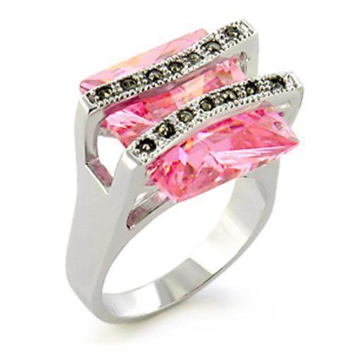 Sterling silver vacation rings for women featuring sparkling pink gemstones and unique design
