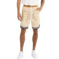 Men's striped active Jordan shorts in beige with black accents and comfortable fit for casual wear
