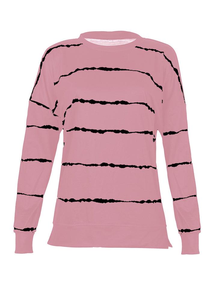 Women's Sweatshirts & Hoodies Striped Round Neck Sweatshirt