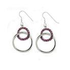 Elegant silver and pink stylish earrings for vacations with intertwined circular designs
