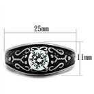 VacationGrabs stylish men's jewelry ring featuring a large crystal and intricate black design
