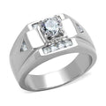 Stylish men's jewelry ring with a central gemstone and sparkling accents for modern elegance
