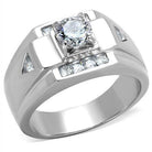 Stylish men's jewelry ring with a central gemstone and sparkling accents for modern elegance