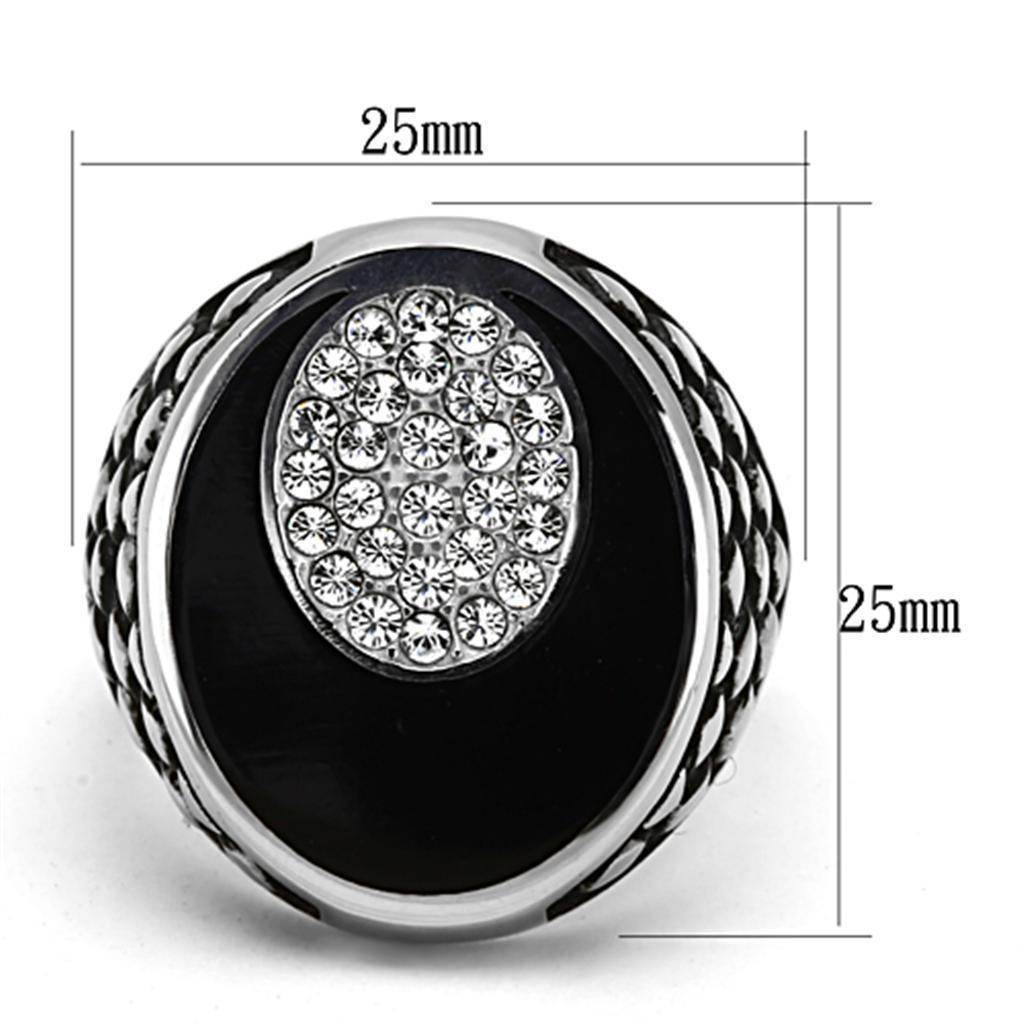 Stylish mens jewelry vacation ring featuring a unique design with sparkling stones and black enamel