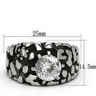 Stylish mens zirconia ring featuring a bold design with a large center stone and intricate detailing