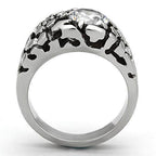 Stylish mens zirconia ring featuring a unique textured design and sparkling center stone