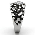 Stylish mens zirconia ring featuring a unique textured design with sparkling stones